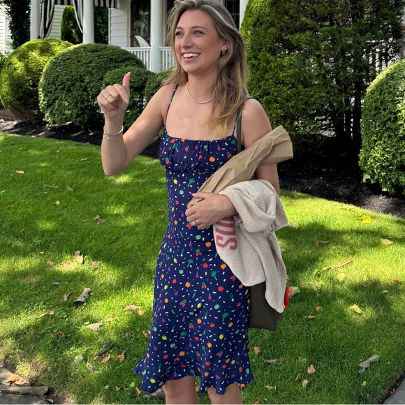 Staud Farmer’s Market Print Veggie Shift Dress Sleeveless Spaghetti Strap - Picture 8 of 8